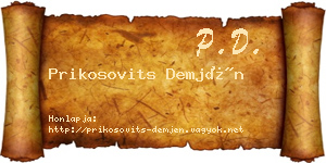Prikosovits Demjén névjegykártya